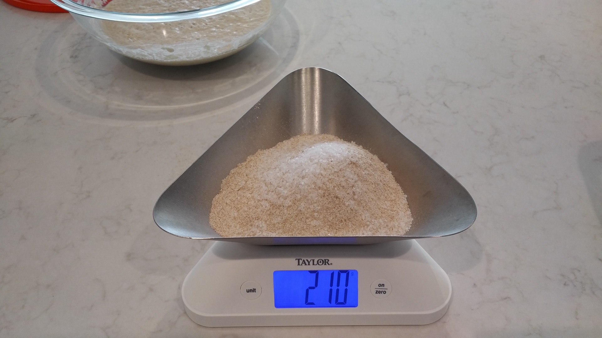 210g of salt and flour