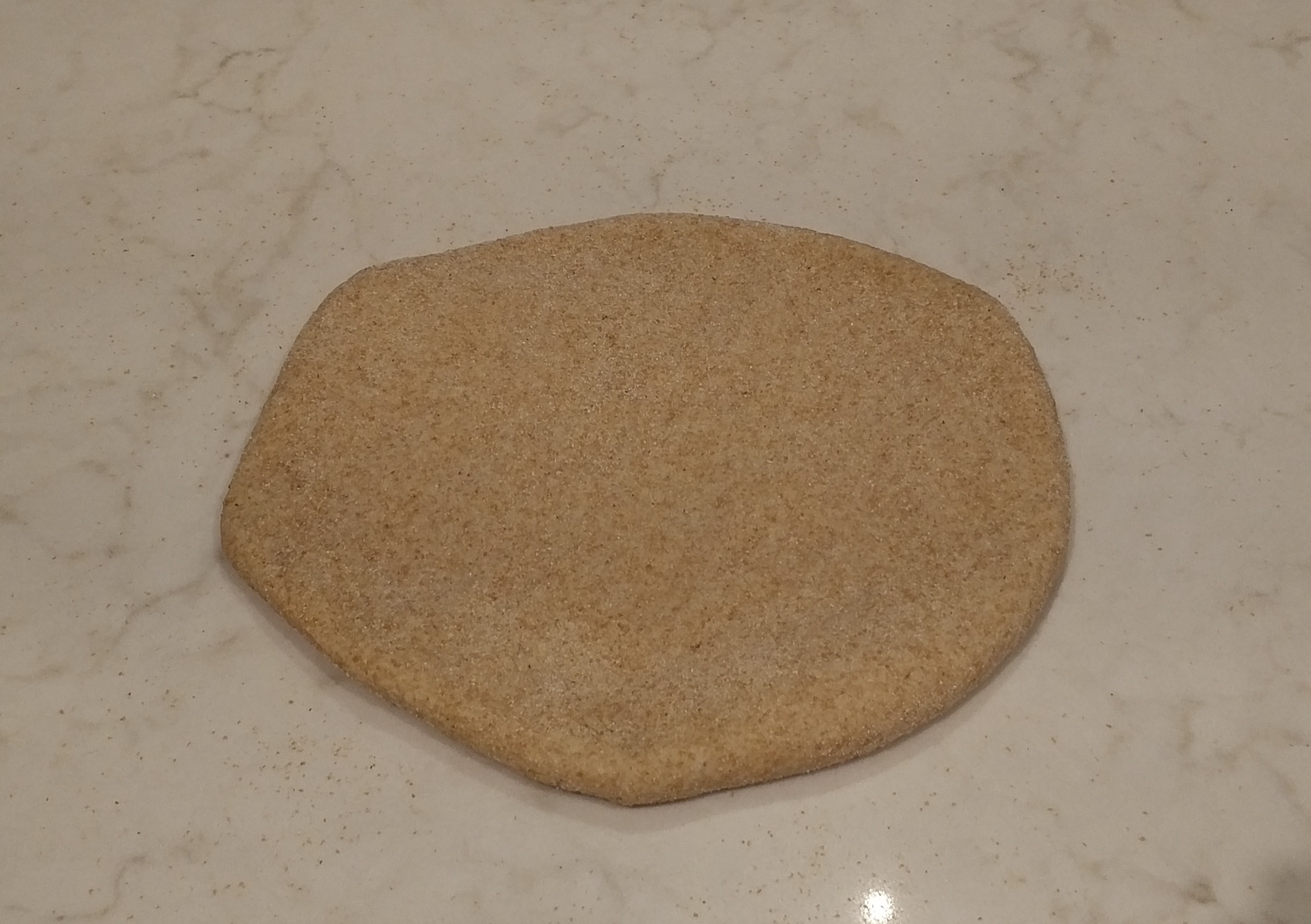 Flattened first dough